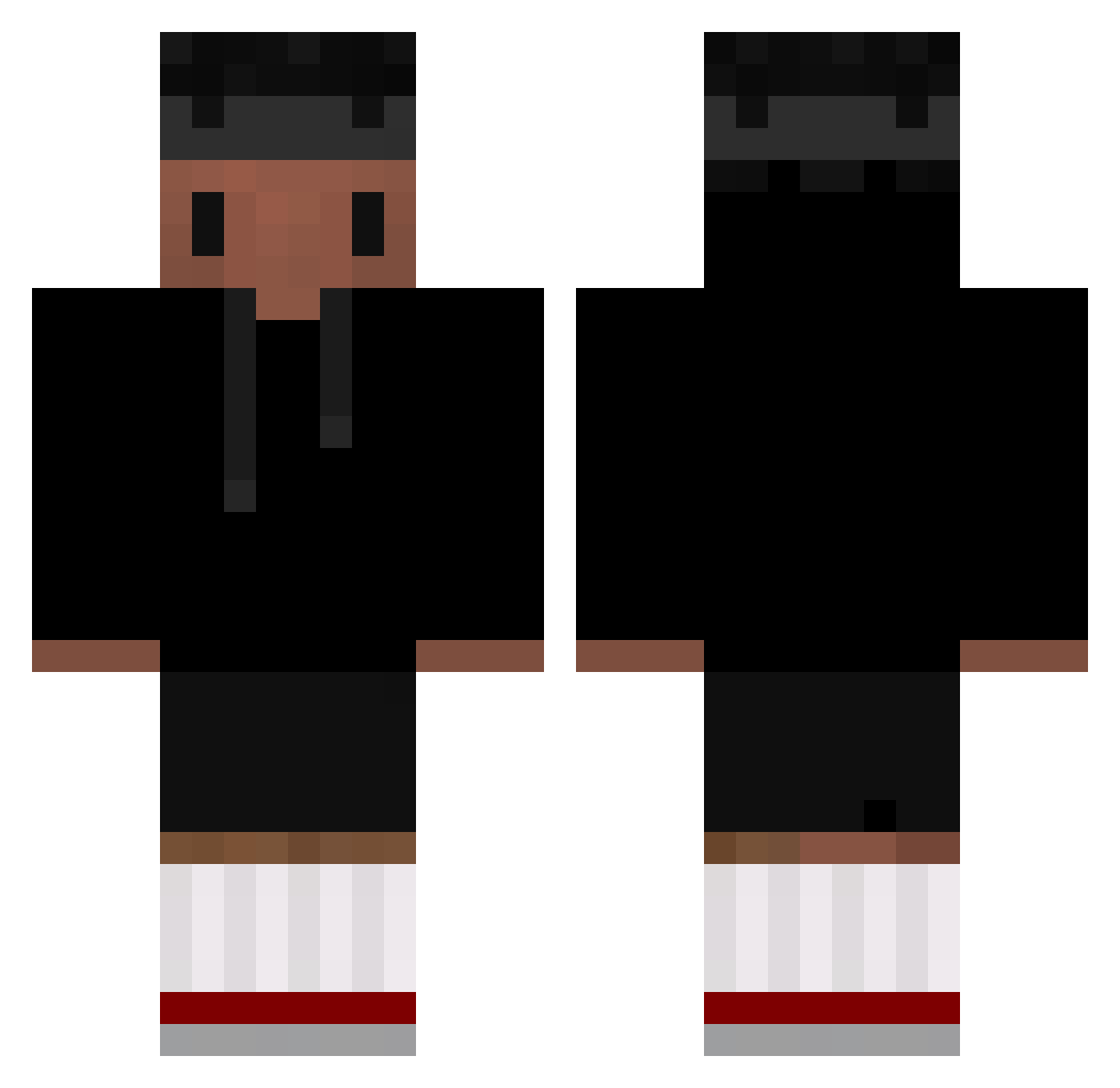 Regarding Minecraft skin, front and back view