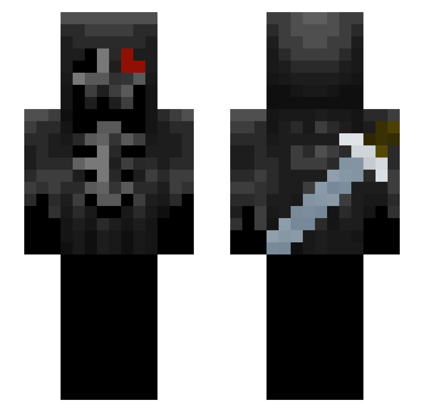 poof69 Minecraft skin, front and back view