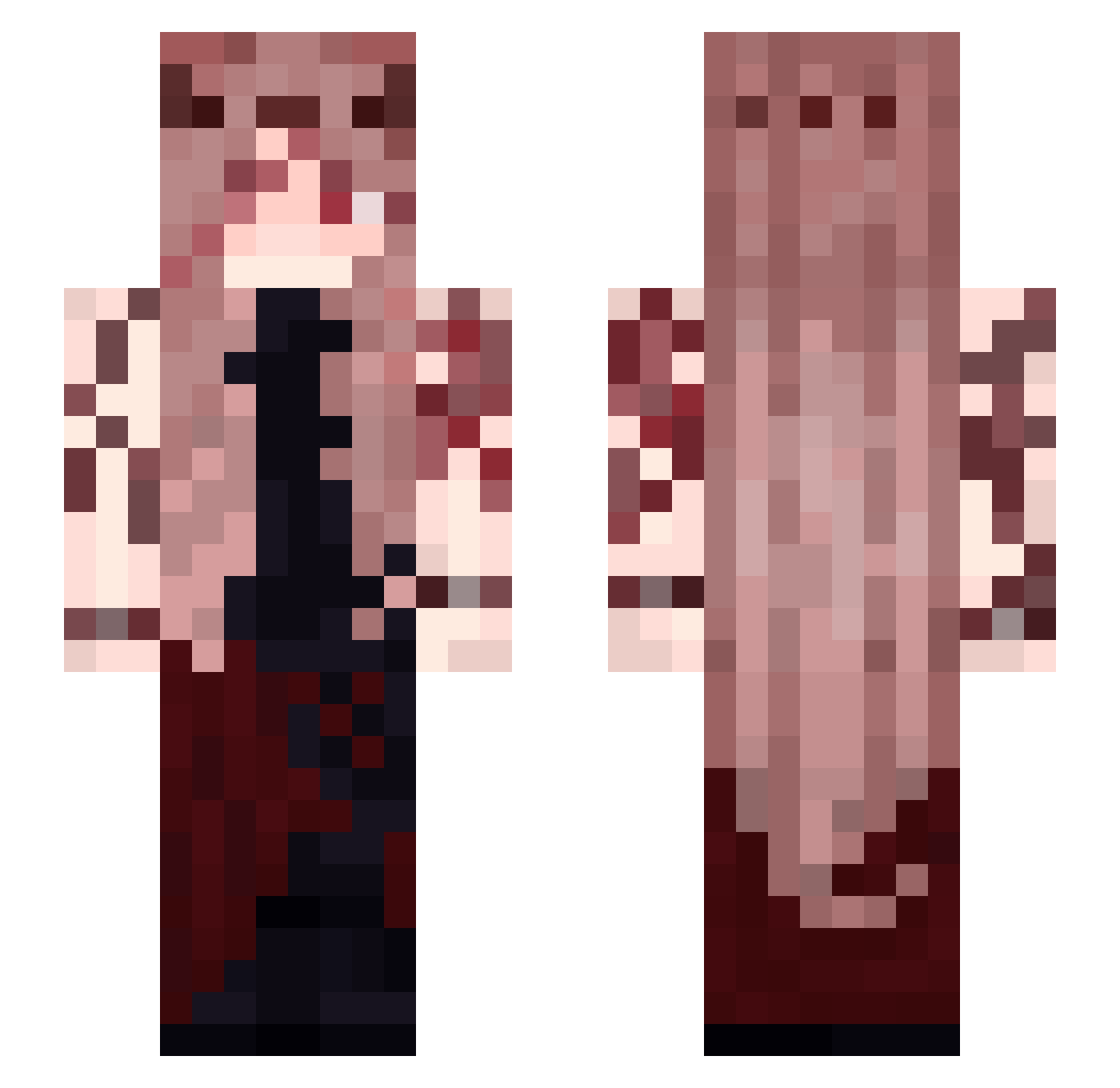 Najruu Minecraft skin, front and back view