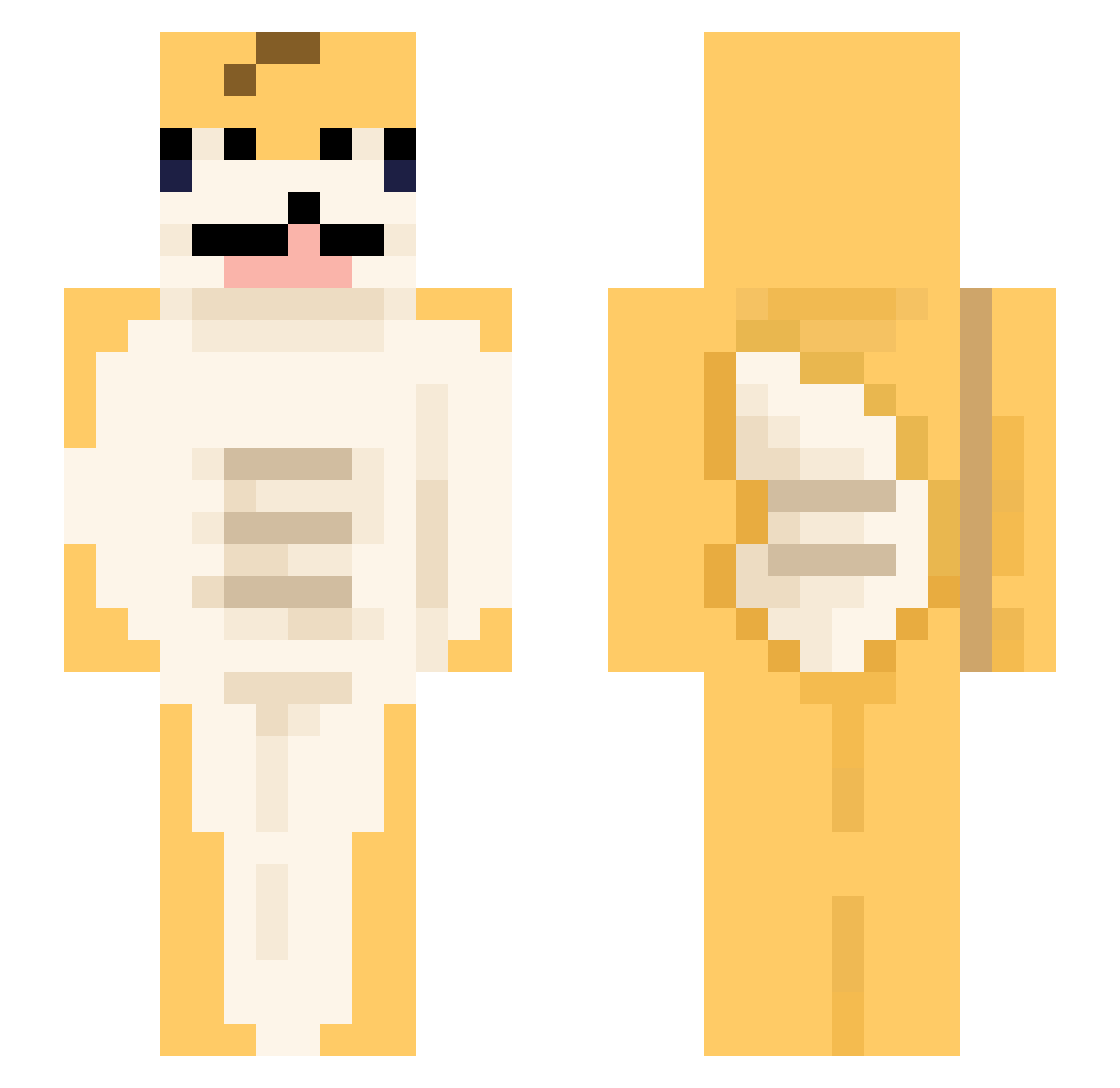 Yachu_ Minecraft skin, front and back view