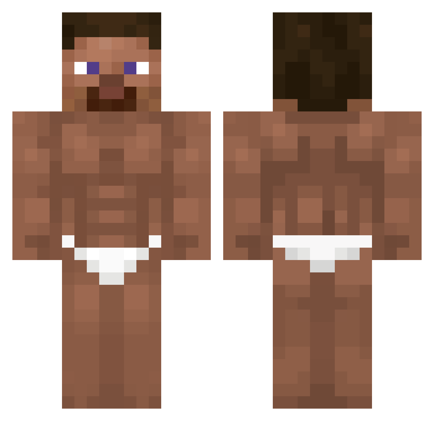 SAPOGvNAVOZE Minecraft skin, front and back view