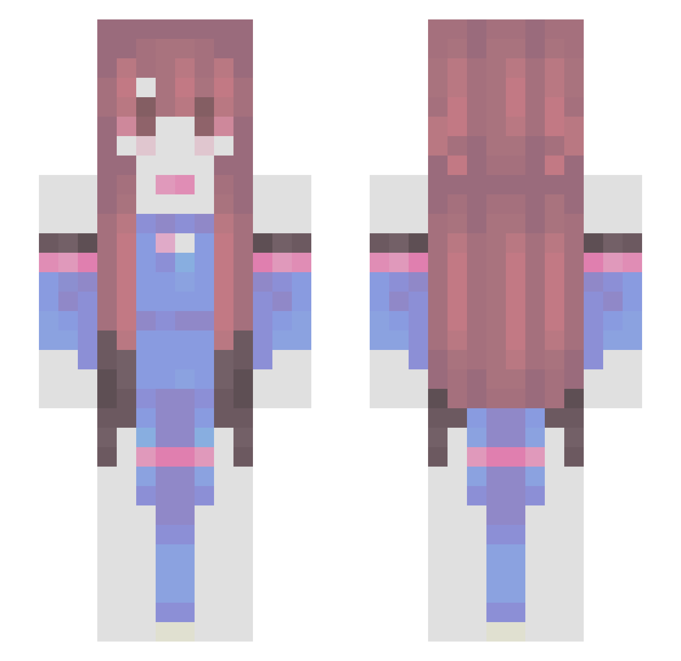 Cherrymint_31600 Minecraft skin, front and back view