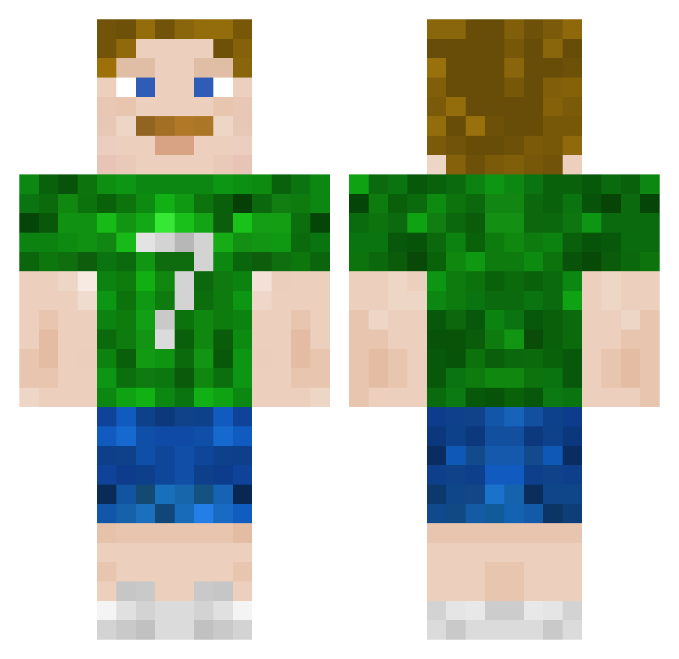 Unitism Minecraft skin, front and back view