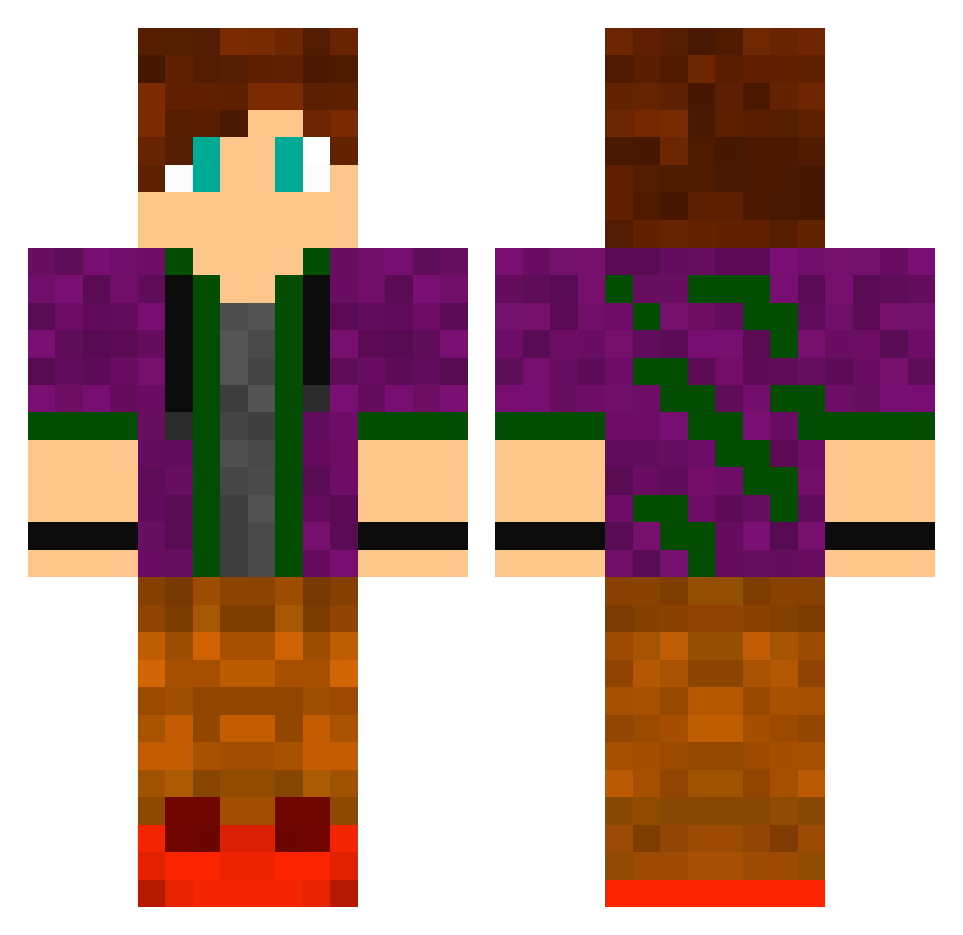 KeyBill_Rebirth Minecraft skin, front and back view
