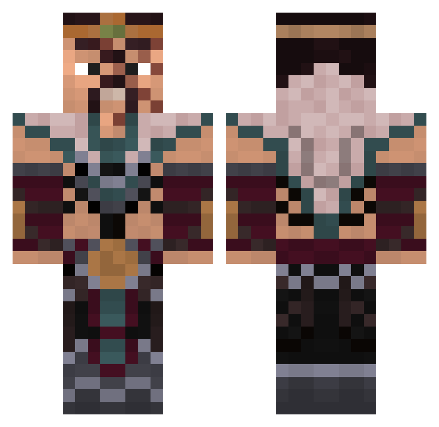 VictorSlite Minecraft skin, front and back view