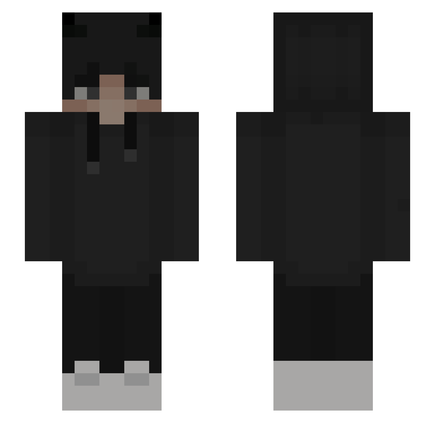enzoi Minecraft skin, front and back view