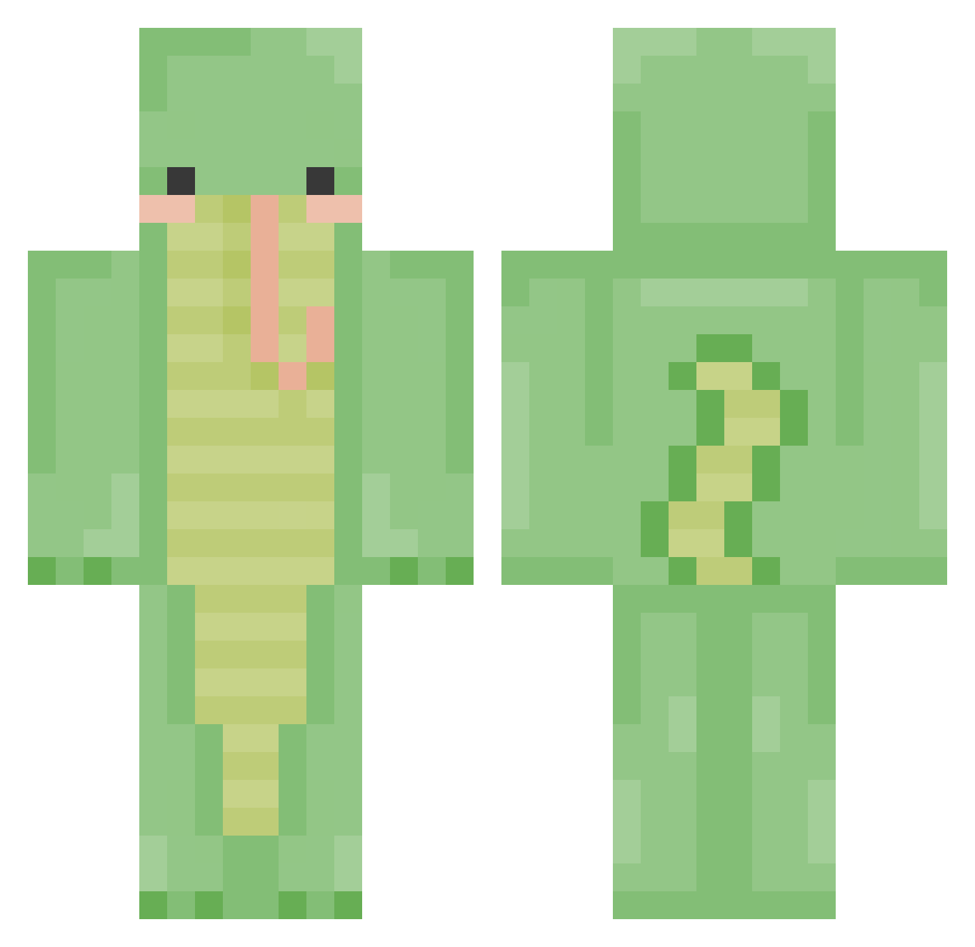 tek_DoDo Minecraft skin, front and back view