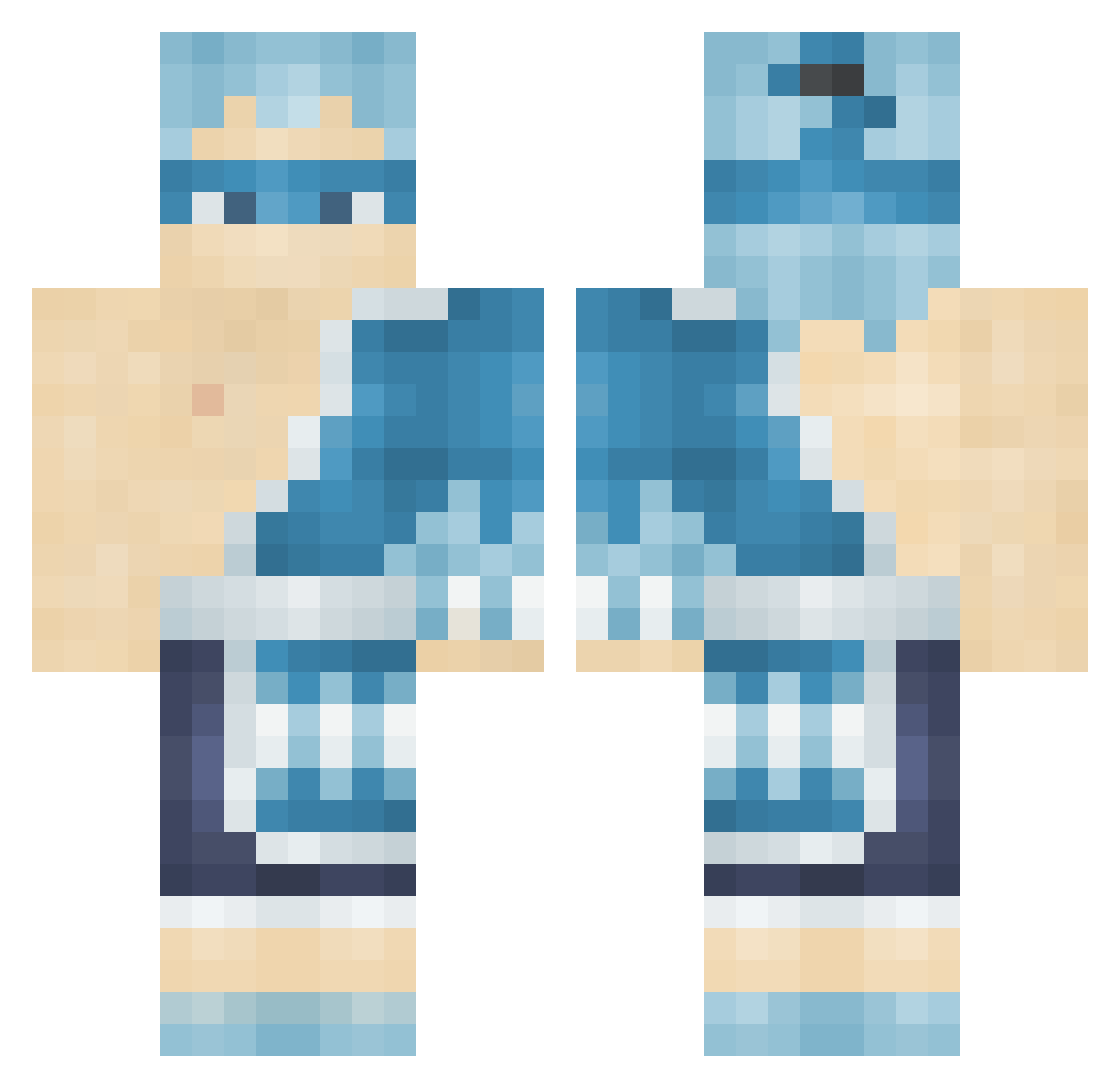 R0IIS Minecraft skin, front and back view