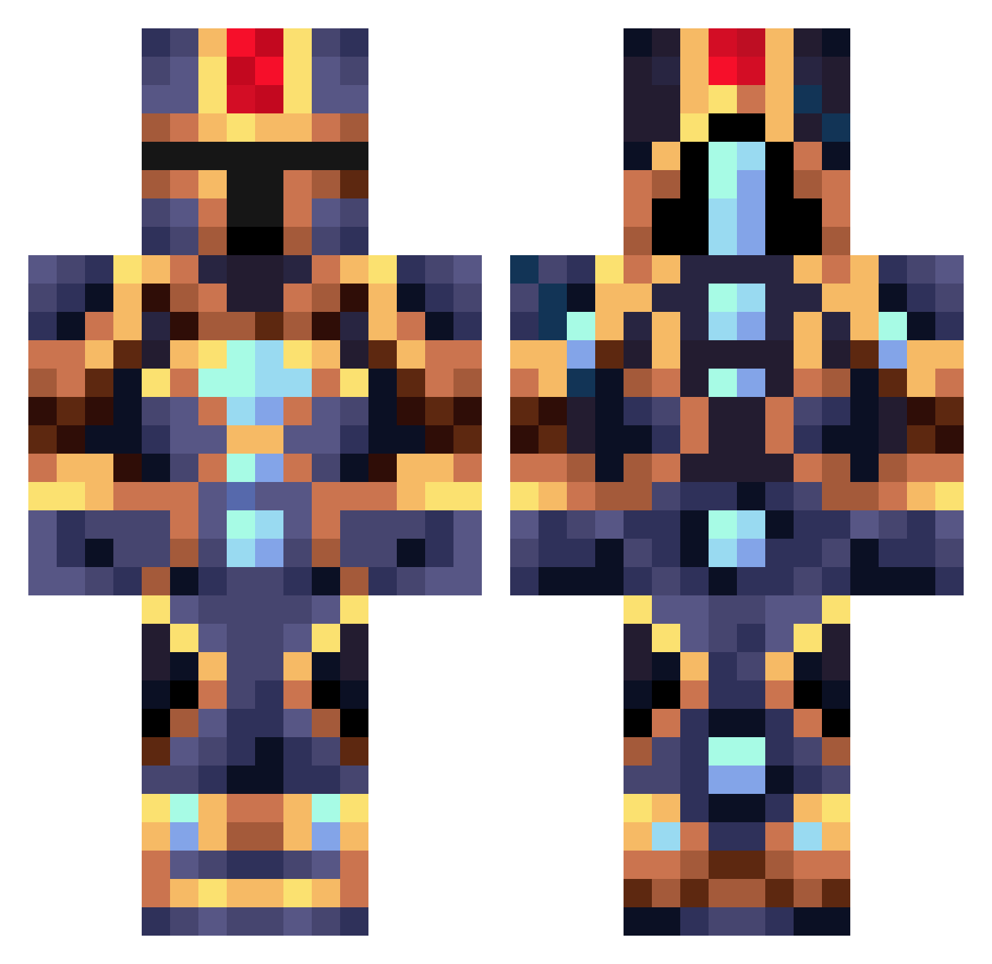 bryxina Minecraft skin, front and back view