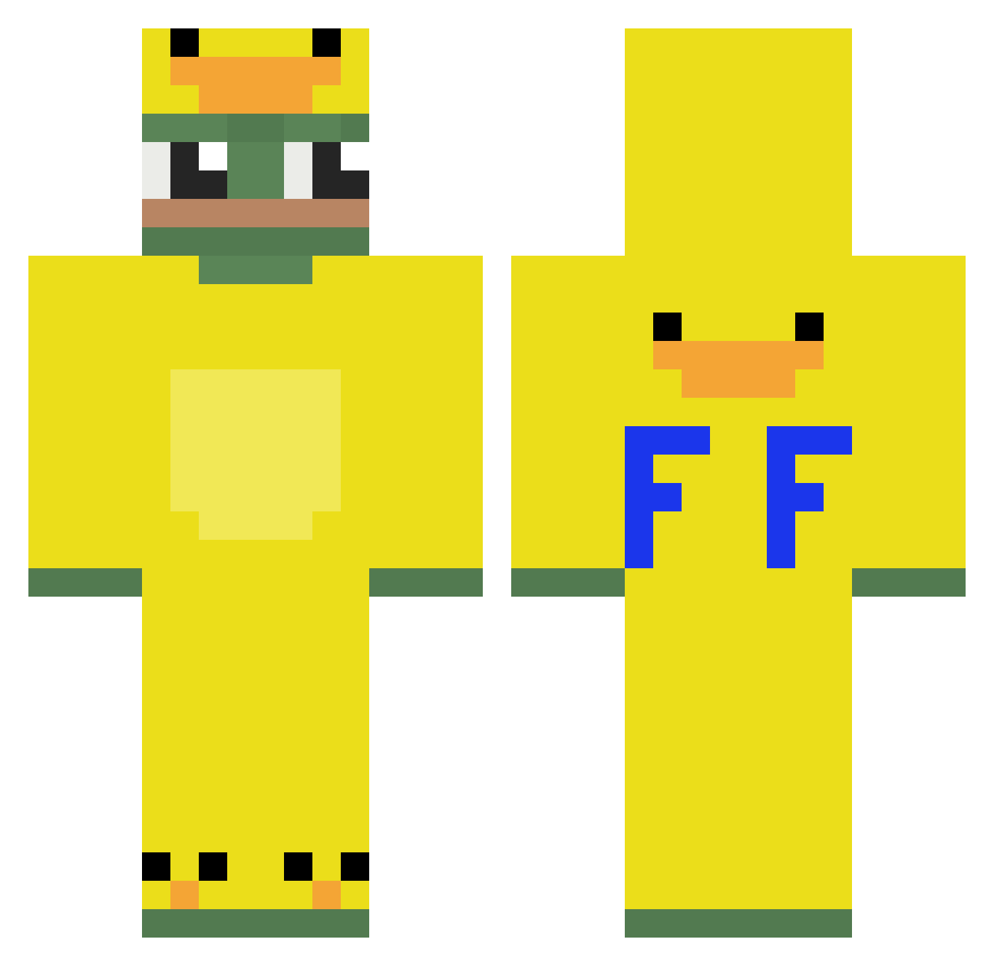 Wojcik93 Minecraft skin, front and back view