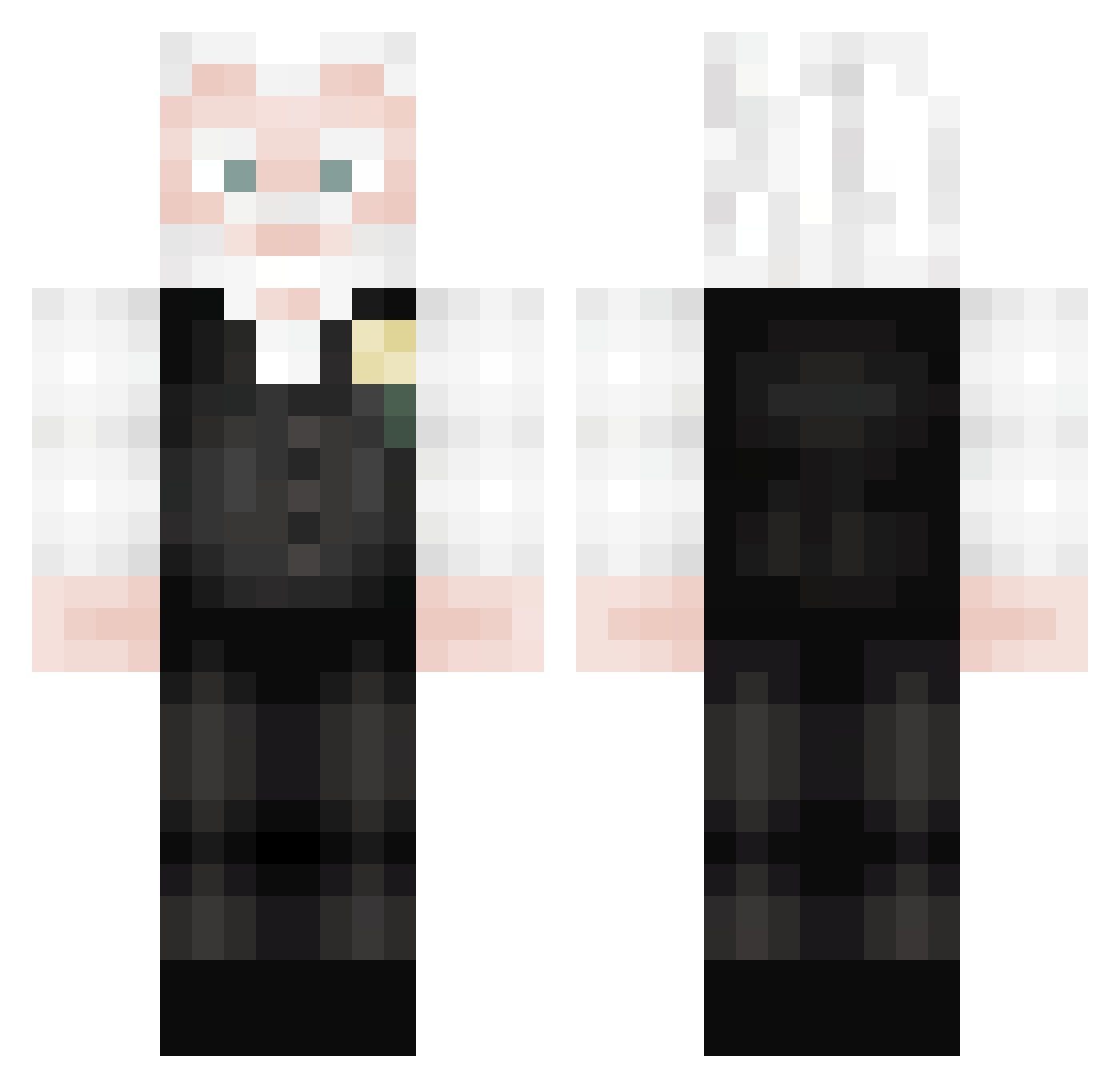 Trybba Minecraft skin, front and back view
