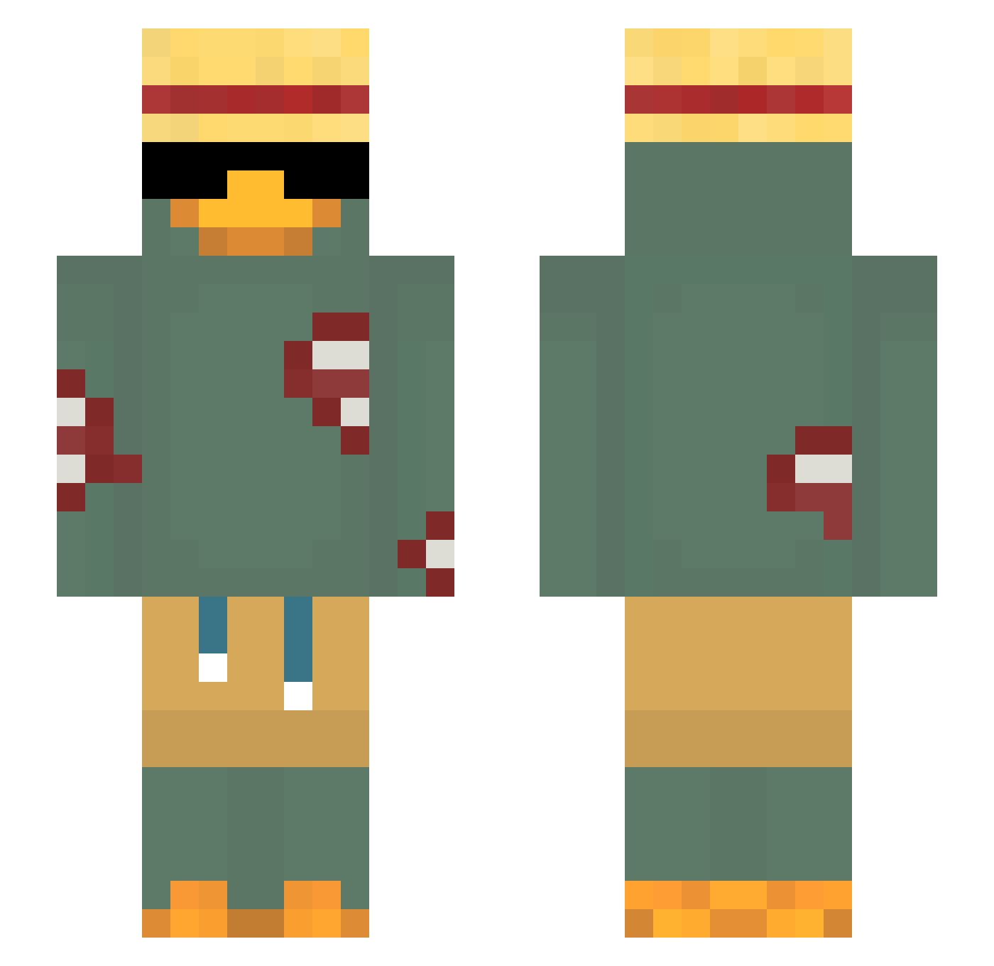 FRANClSCO Minecraft skin, front and back view