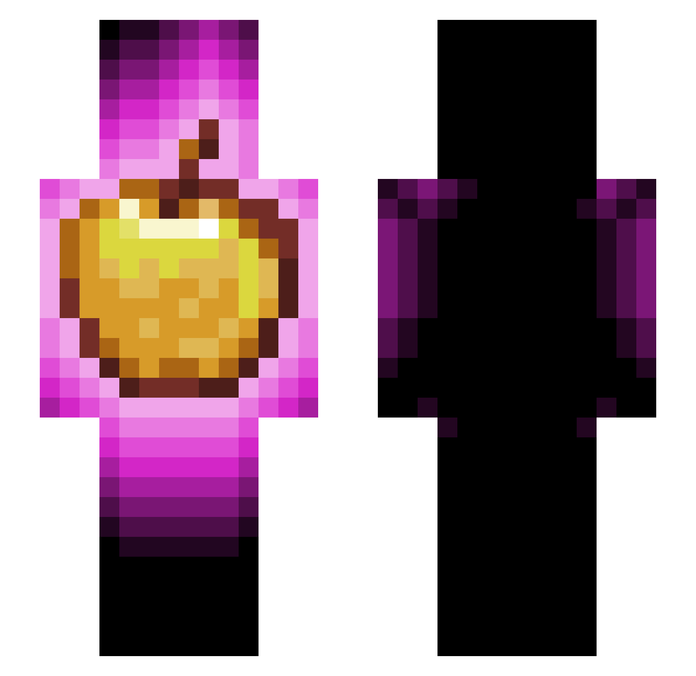lopokos Minecraft skin, front and back view