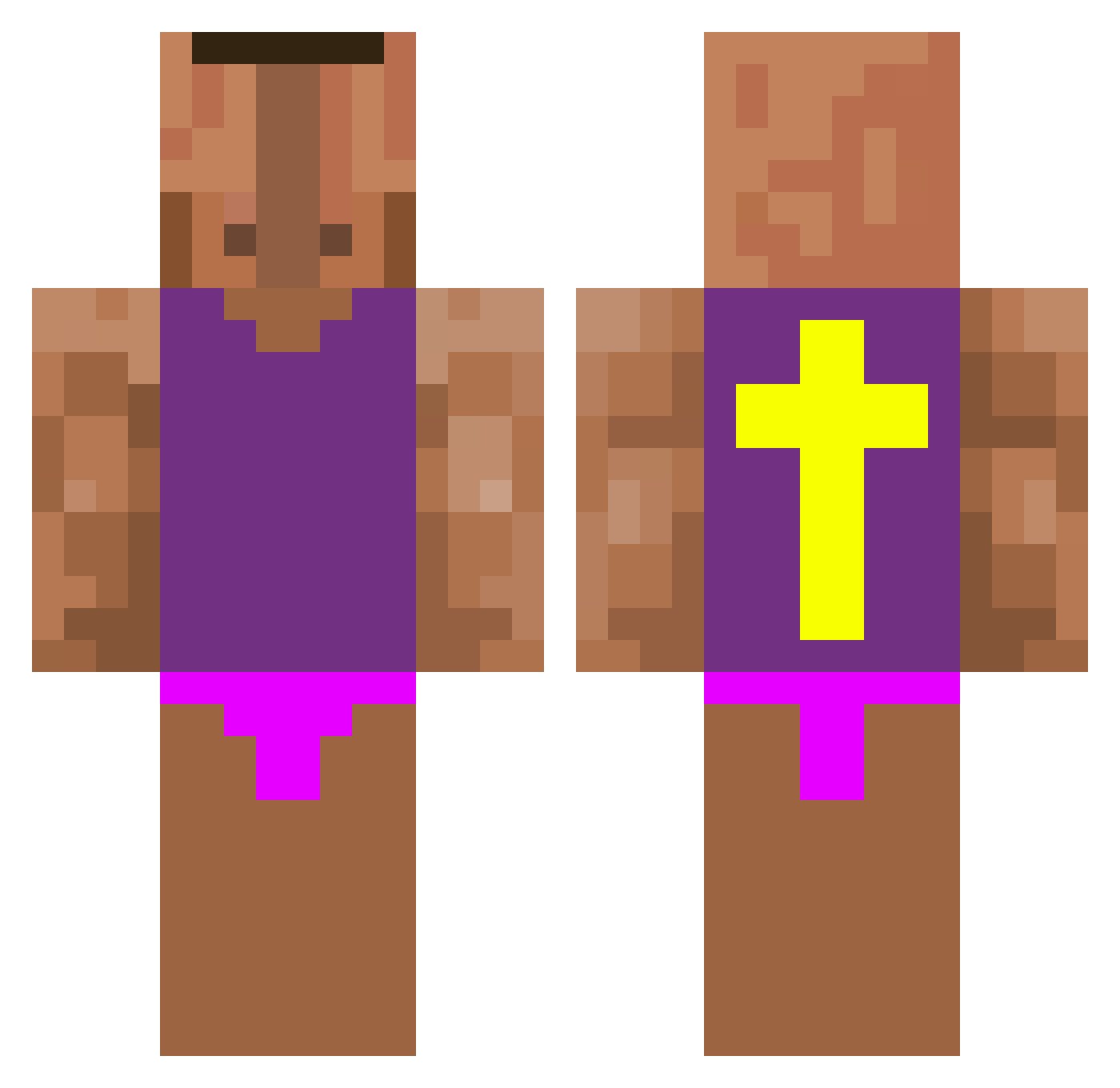 UltimoFall Minecraft skin, front and back view