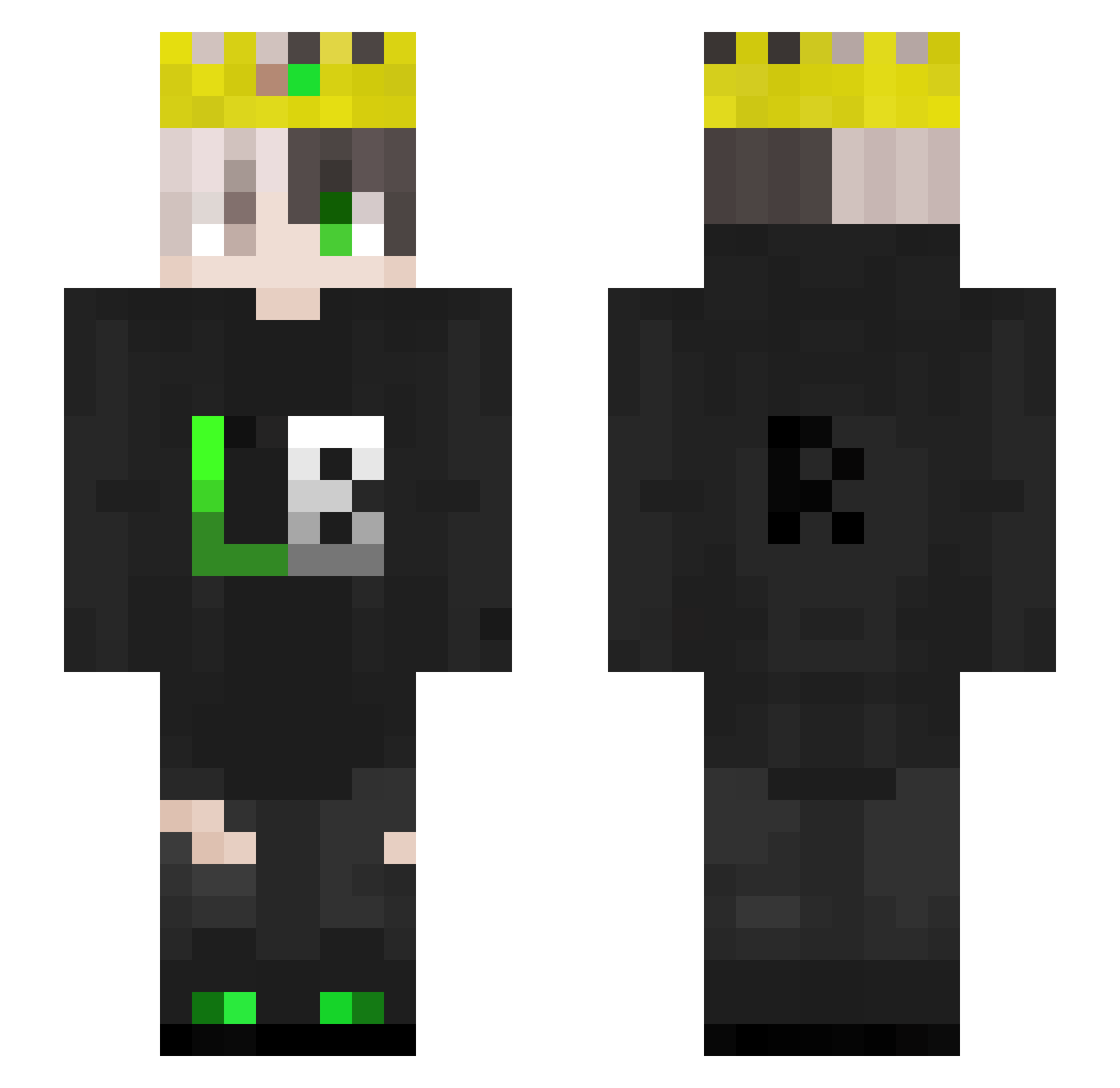Noodles2D02 Minecraft skin, front and back view