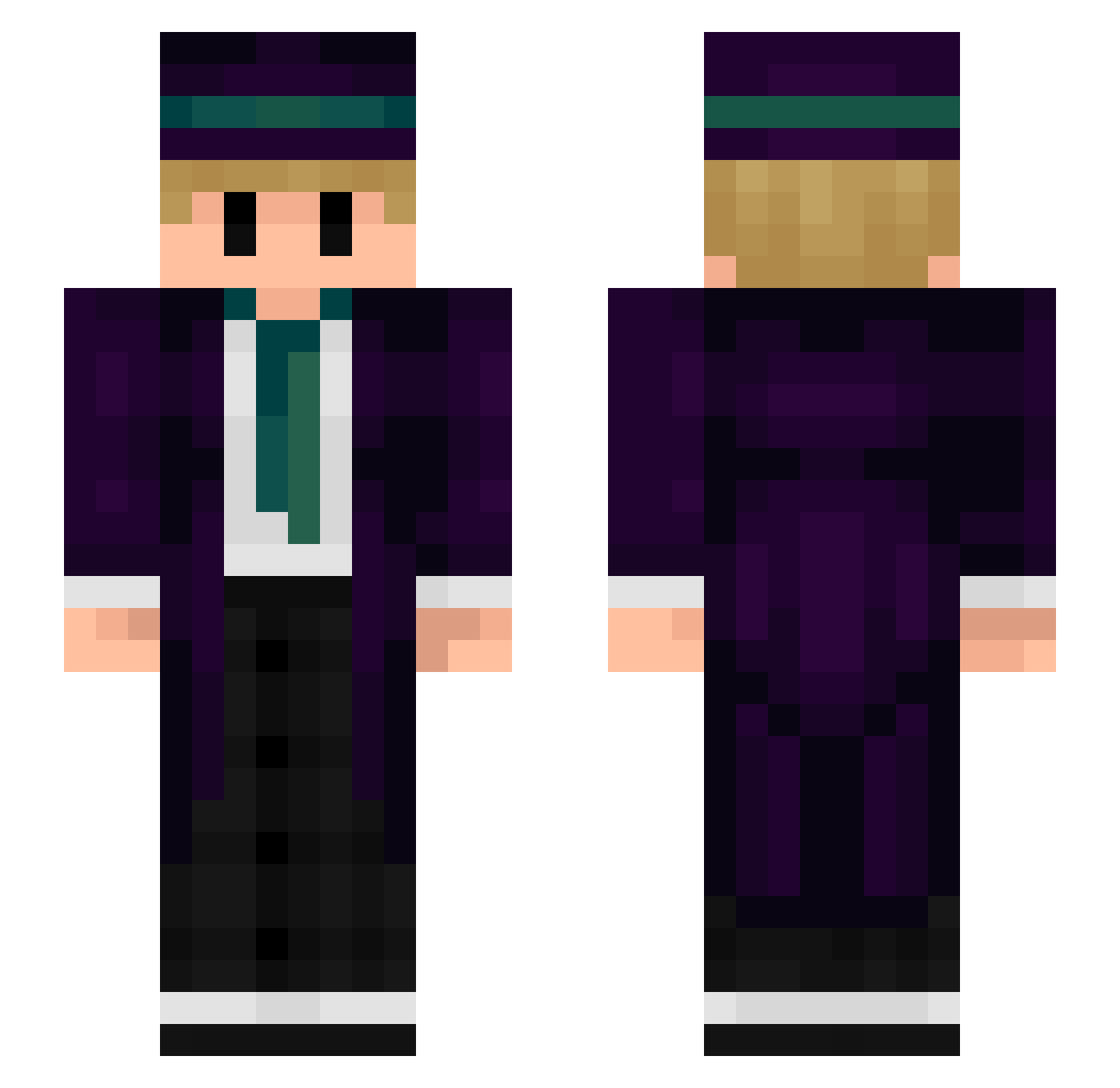 JustMarkNL Minecraft skin, front and back view