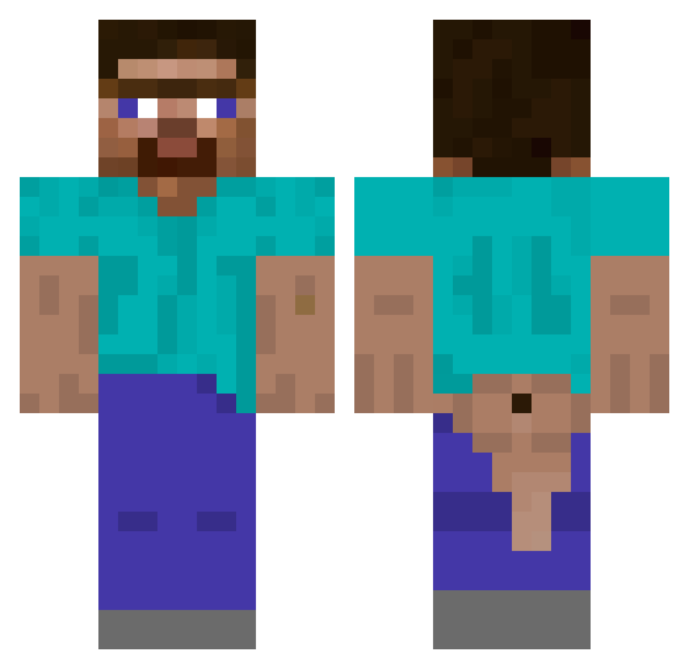 Sp00kas Minecraft skin, front and back view