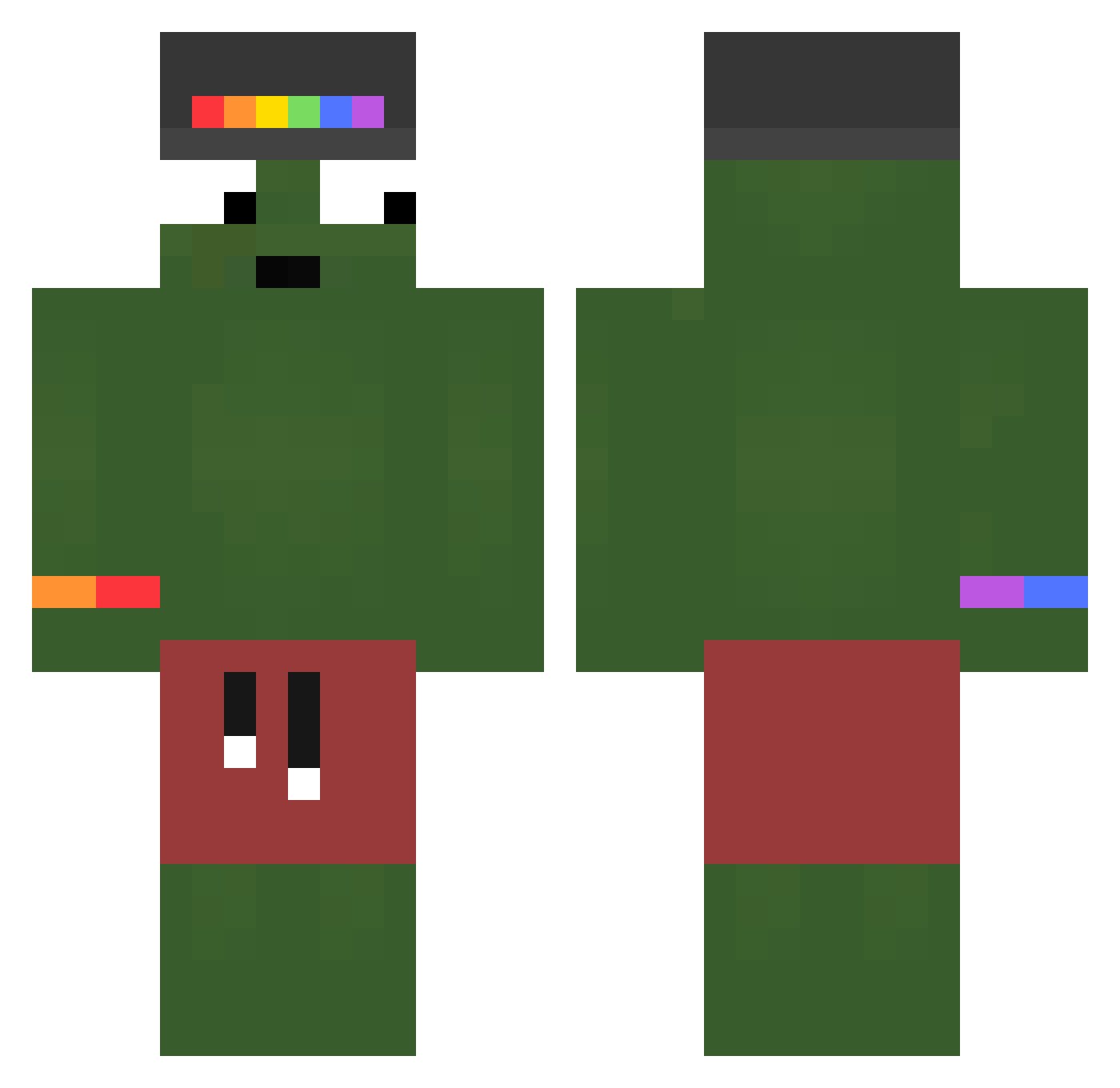 SuperAltes Minecraft skin, front and back view