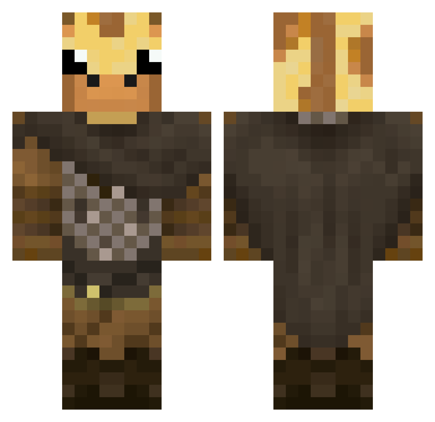 MineGiraffed Minecraft skin, front and back view
