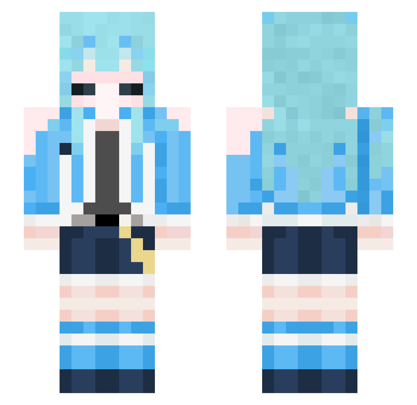 Easternmost Minecraft skin, front and back view