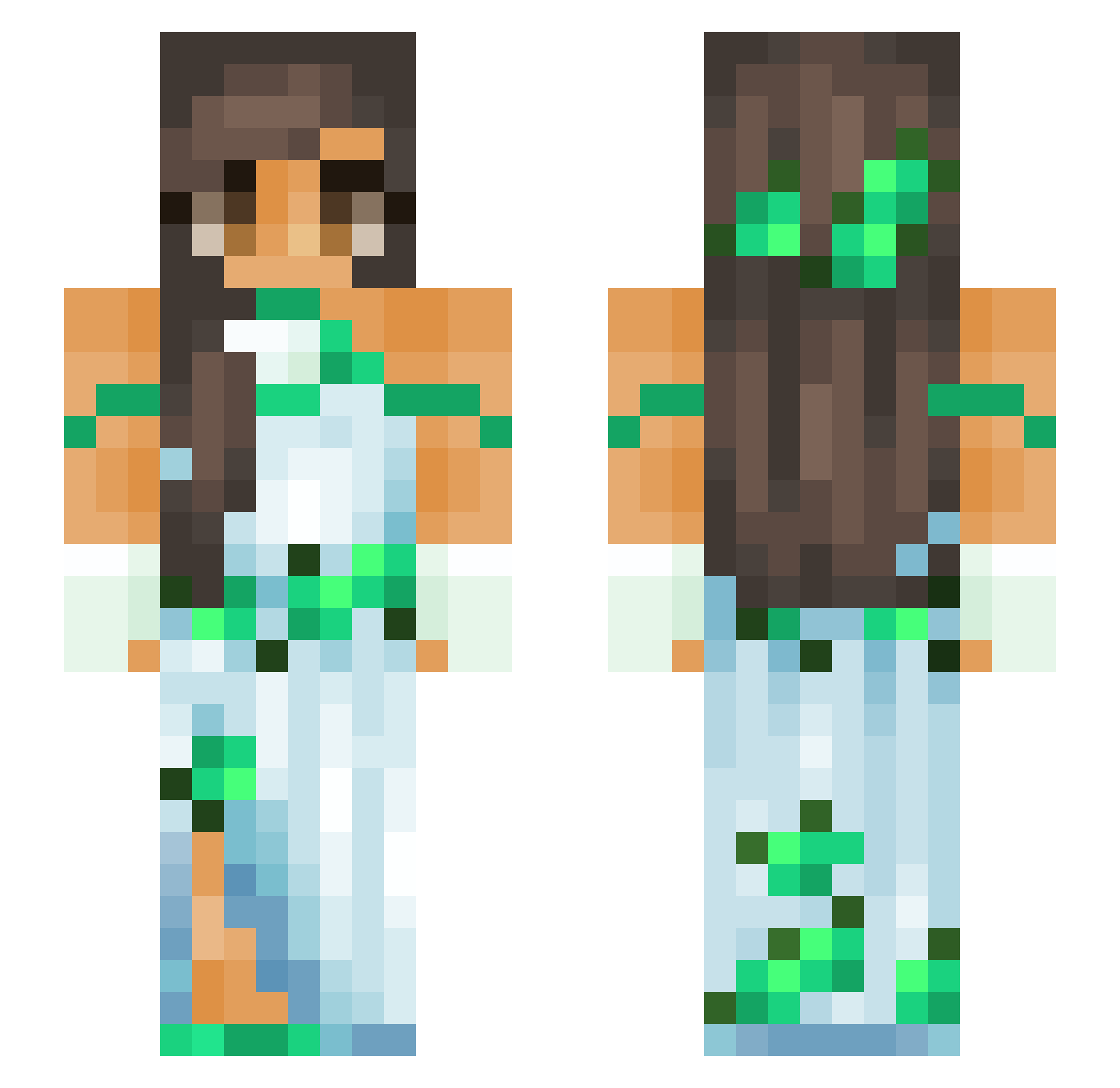 Rozmiarekpushy41 Minecraft skin, front and back view
