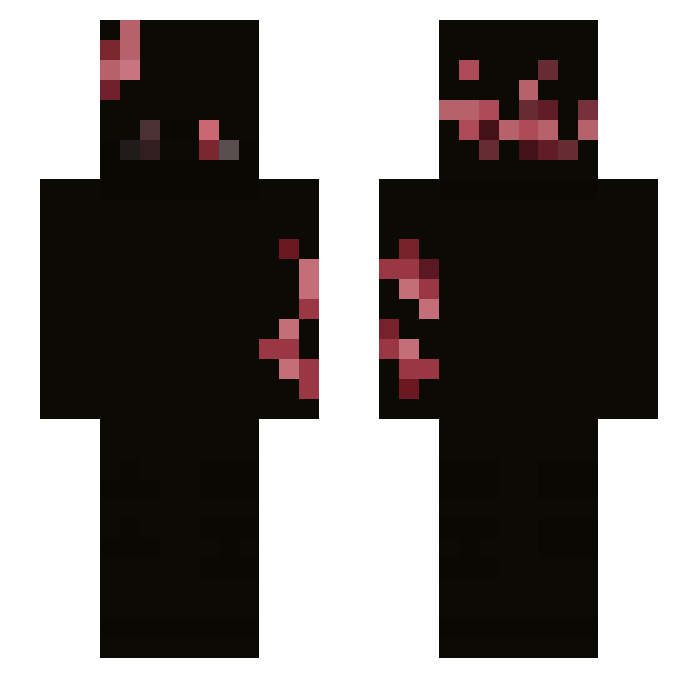 Rosepyre Minecraft skin, front and back view