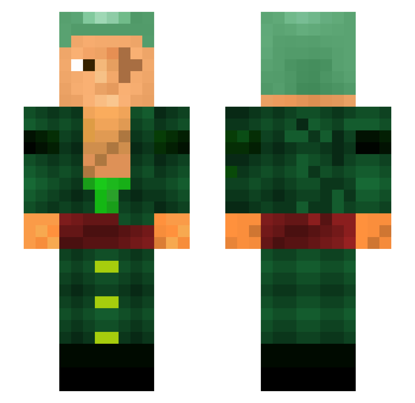 dylit Minecraft skin, front and back view