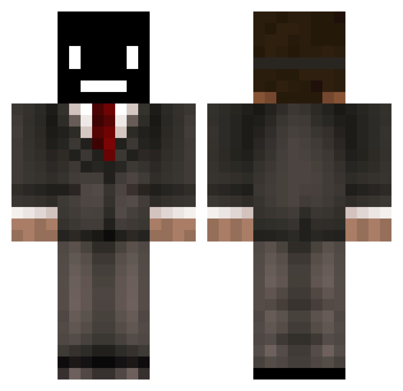 LittleCane Minecraft skin, front and back view
