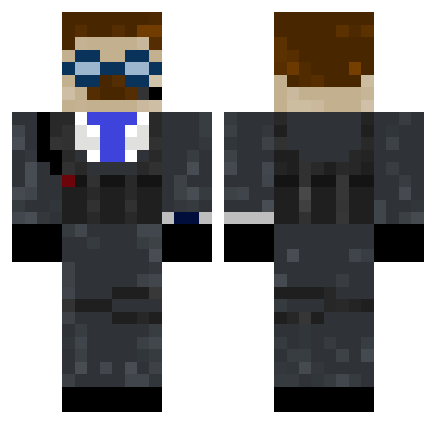 claxu Minecraft skin, front and back view
