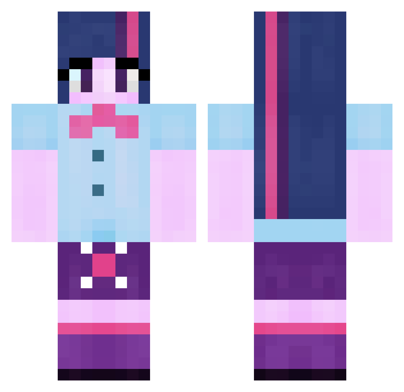 Twilight Minecraft skin, front and back view