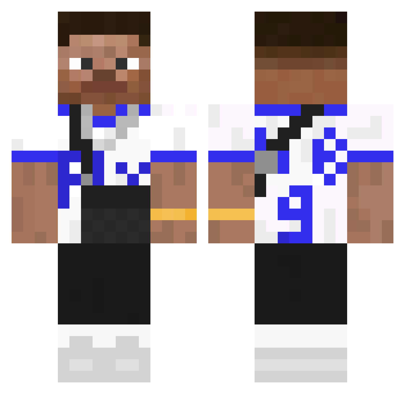 Riando12 Minecraft skin, front and back view