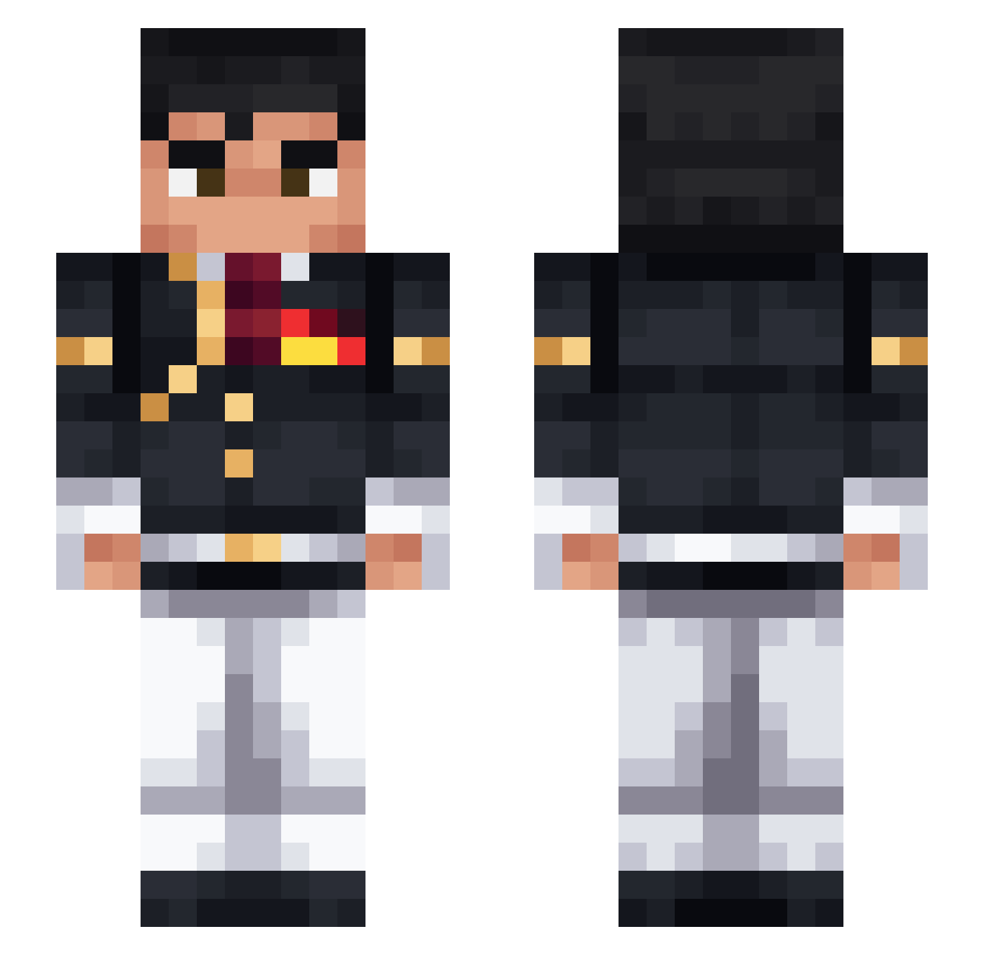 Davideqq Minecraft skin, front and back view