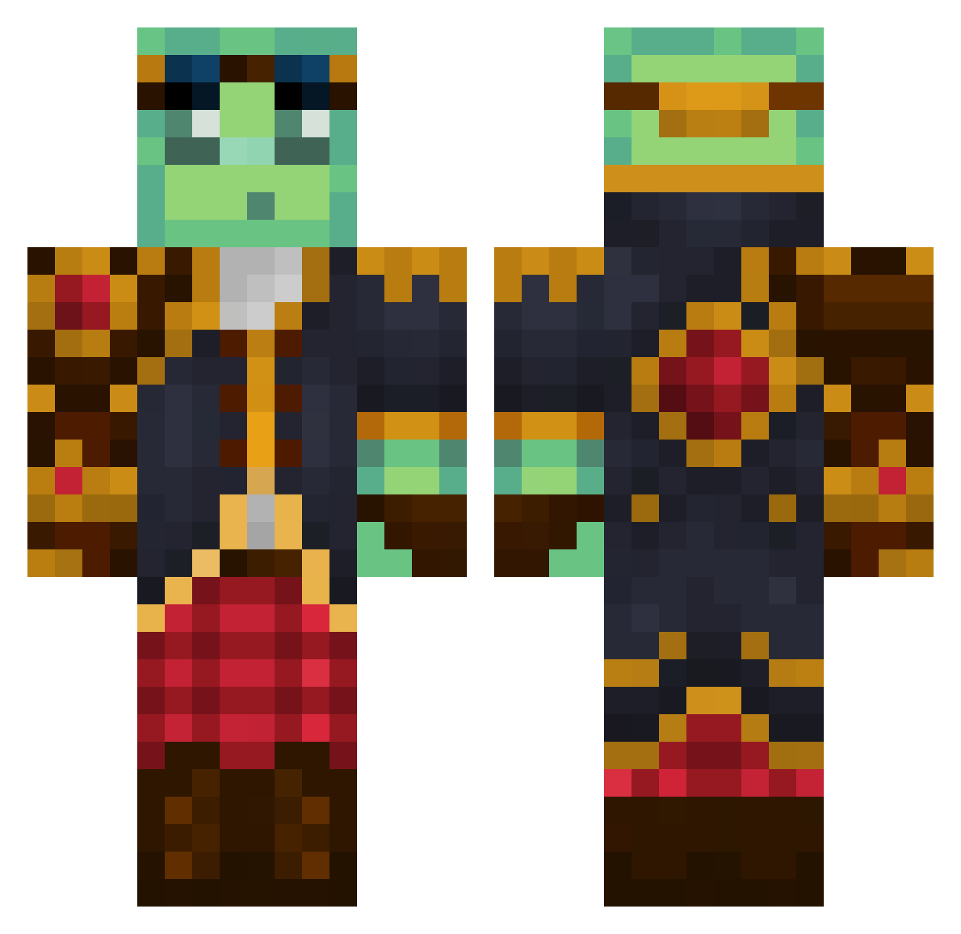 Picnorob_ Minecraft skin, front and back view