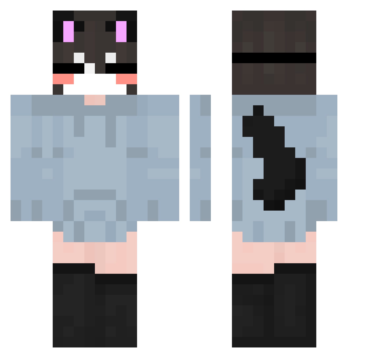 SharkyDaMan Minecraft skin, front and back view
