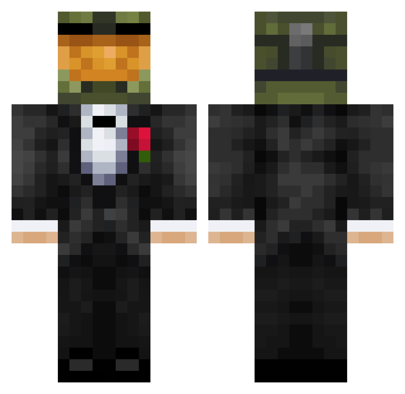 Thereaper1045 Minecraft skin, front and back view