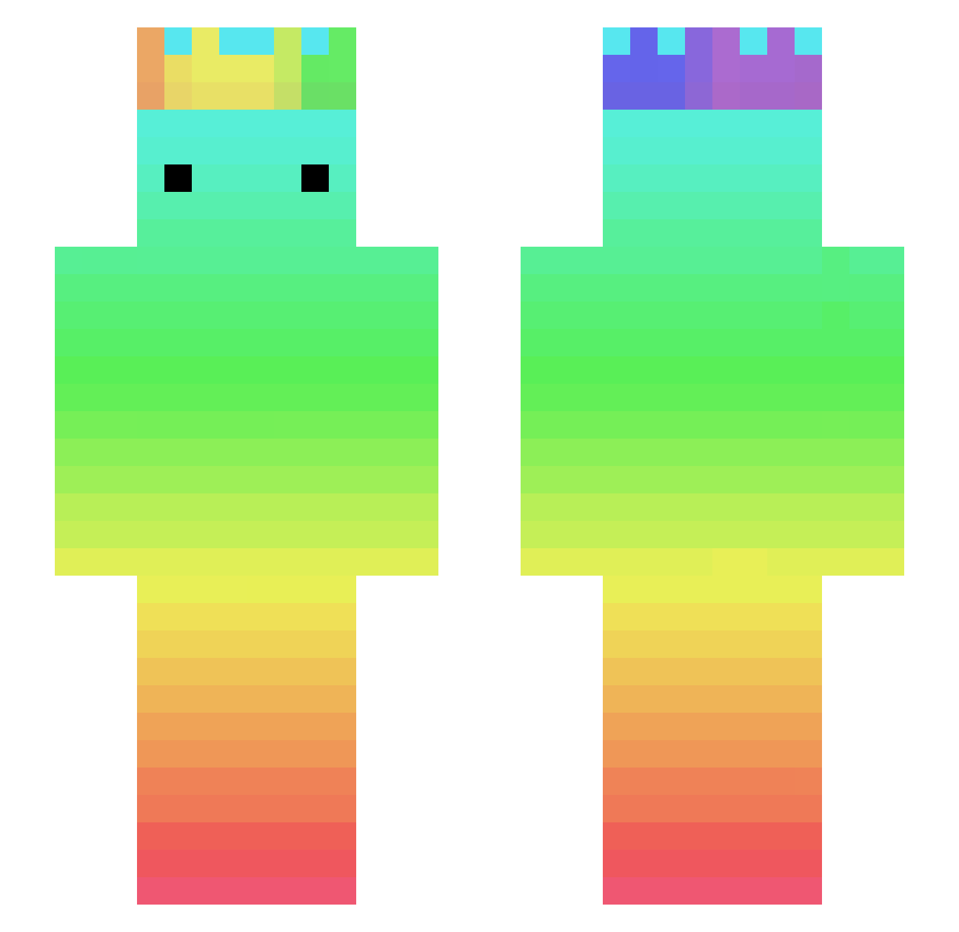 derpdaggle Minecraft skin, front and back view