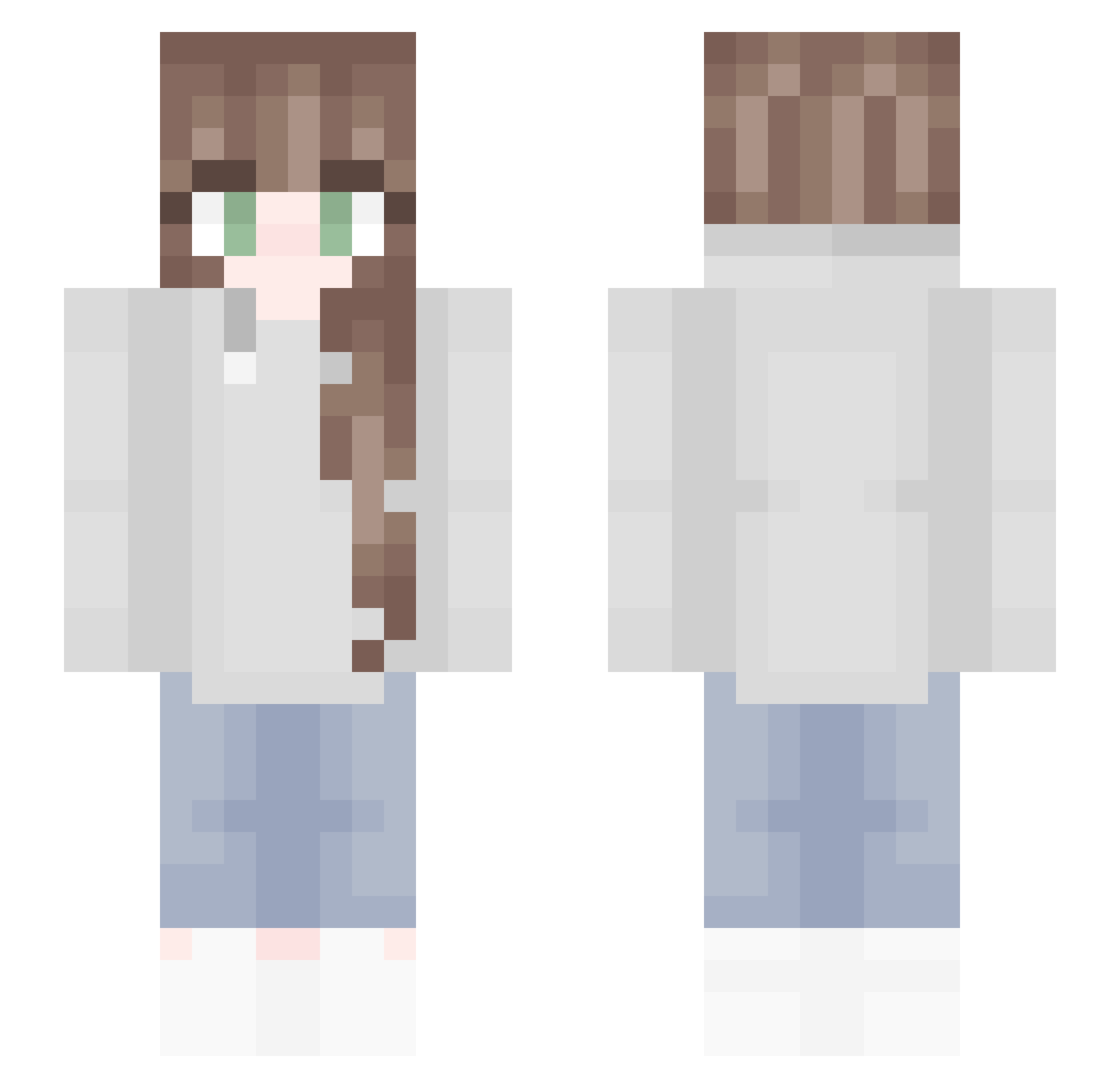 Linamlk Minecraft skin, front and back view