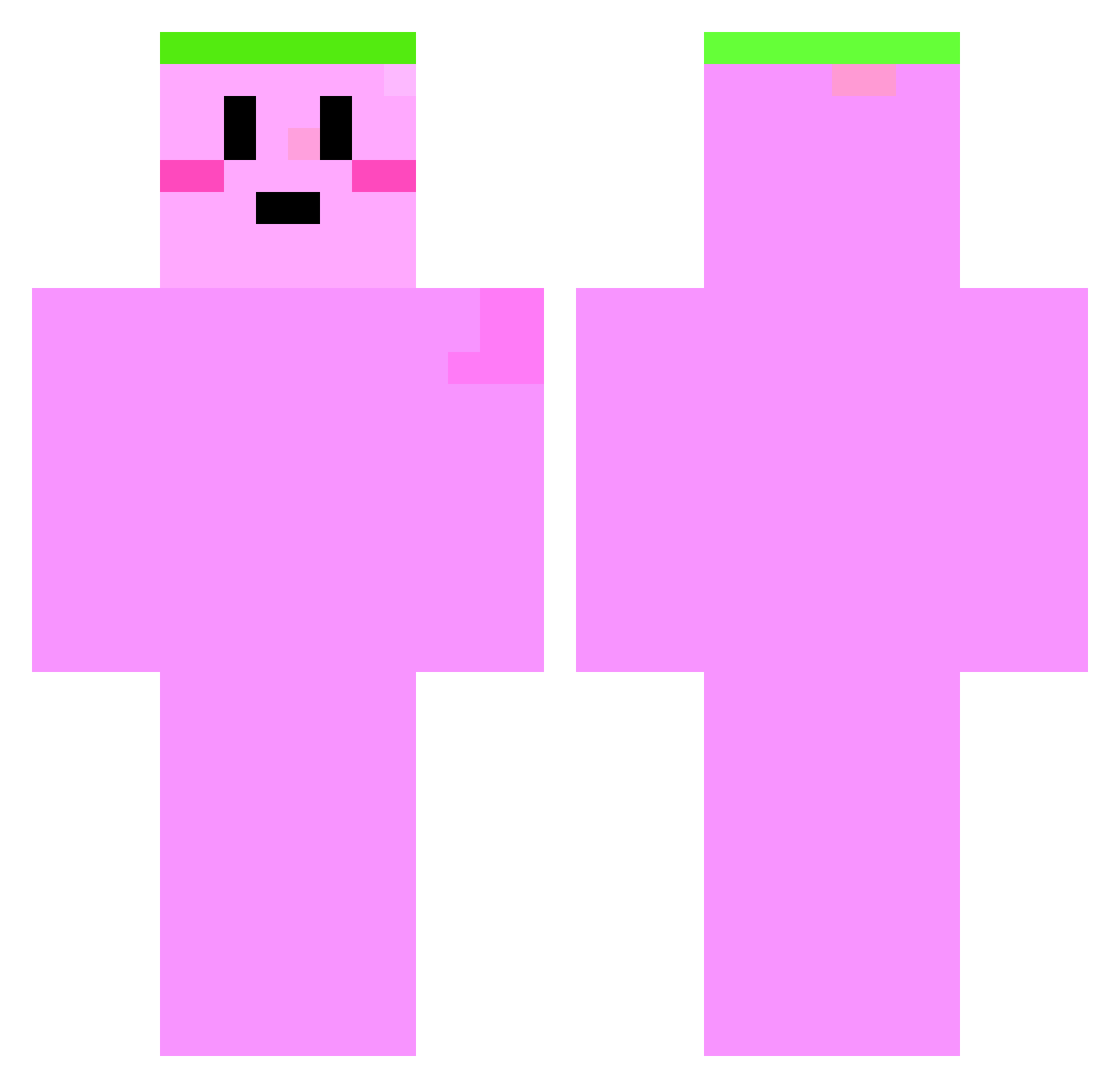 KirbyBurger Minecraft skin, front and back view