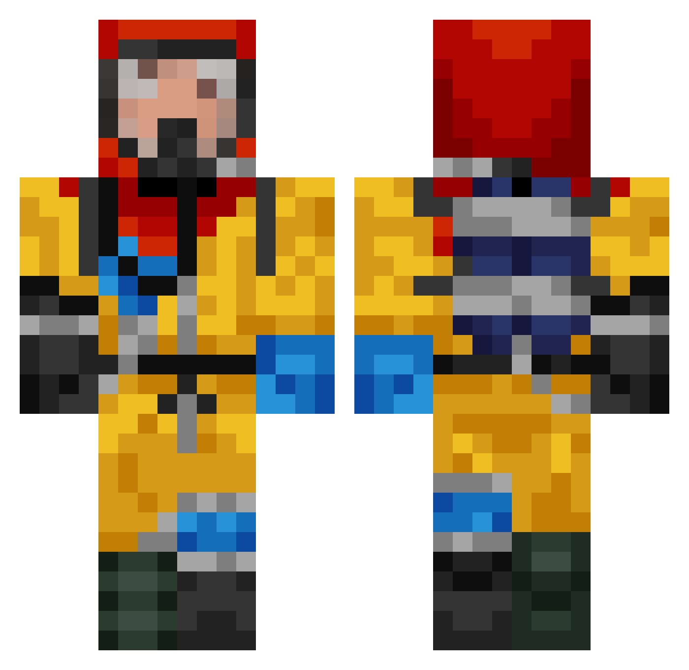 Nemertine Minecraft skin, front and back view