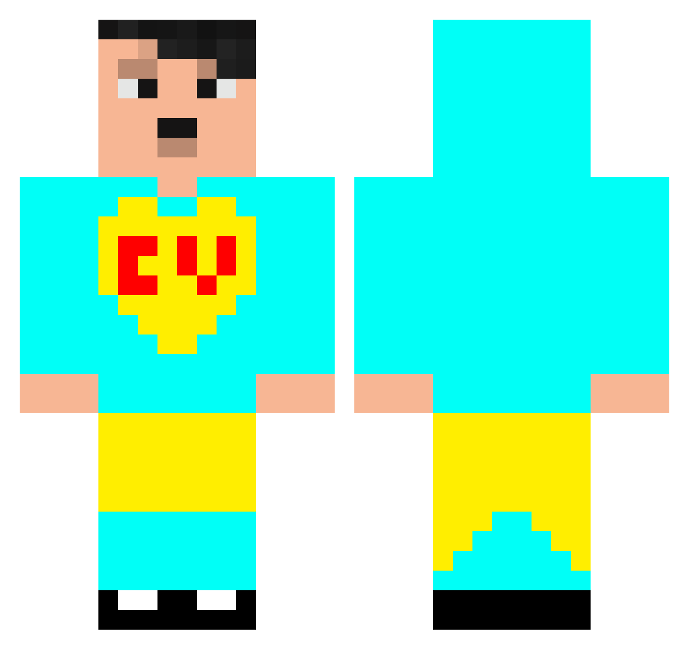 yStrikerZ Minecraft skin, front and back view