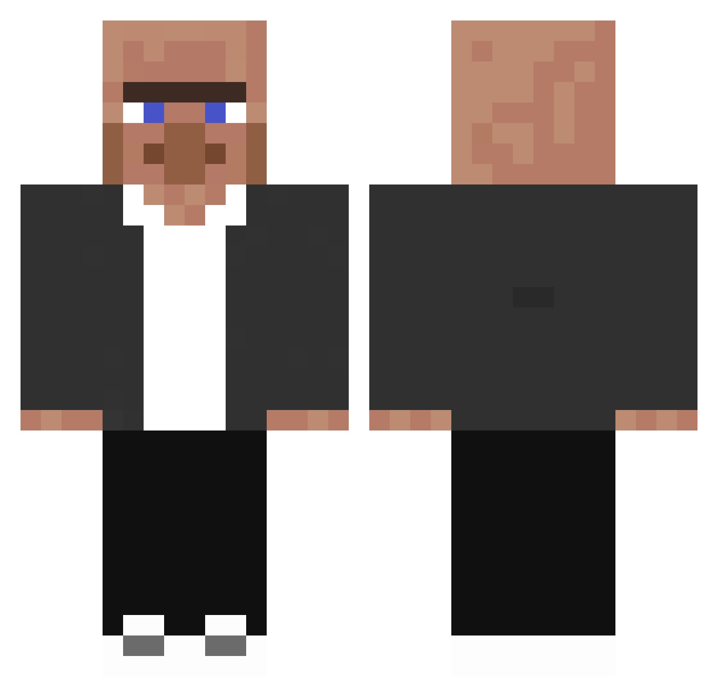 Liamnobo Minecraft skin, front and back view