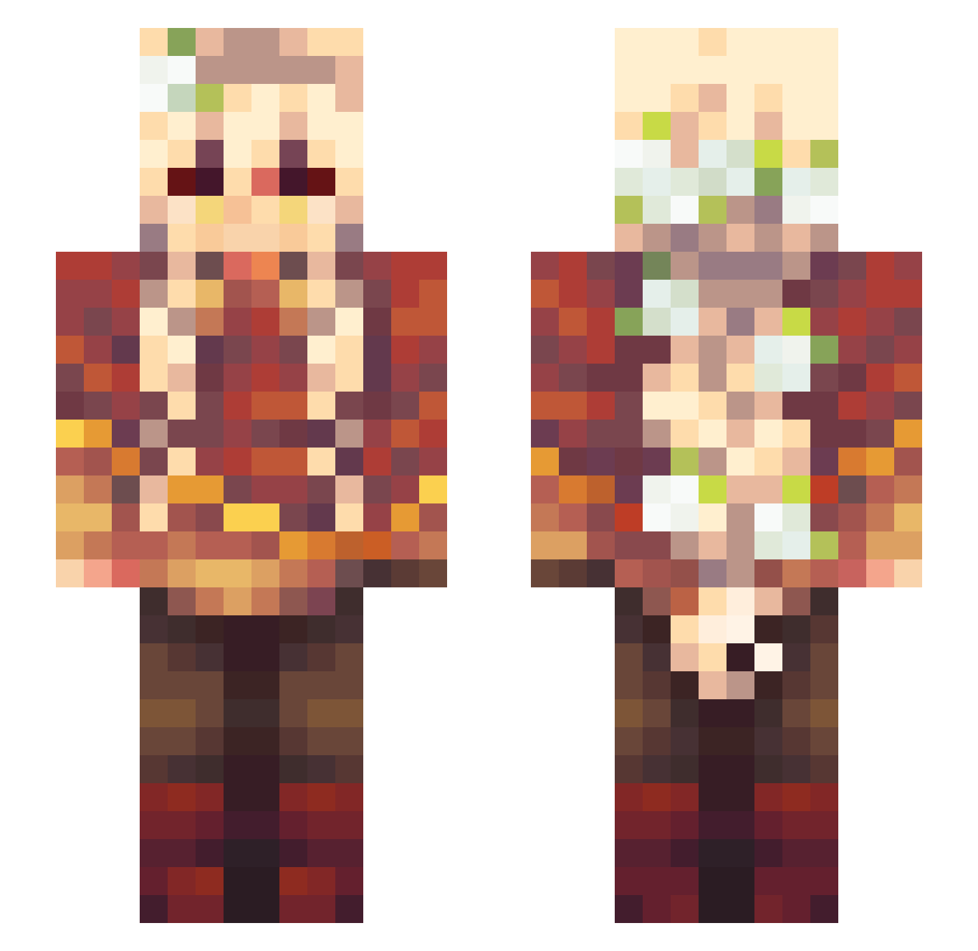 Frooogypie Minecraft skin, front and back view