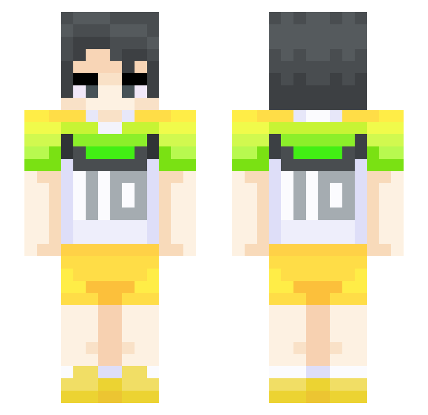 bequitor Minecraft skin, front and back view