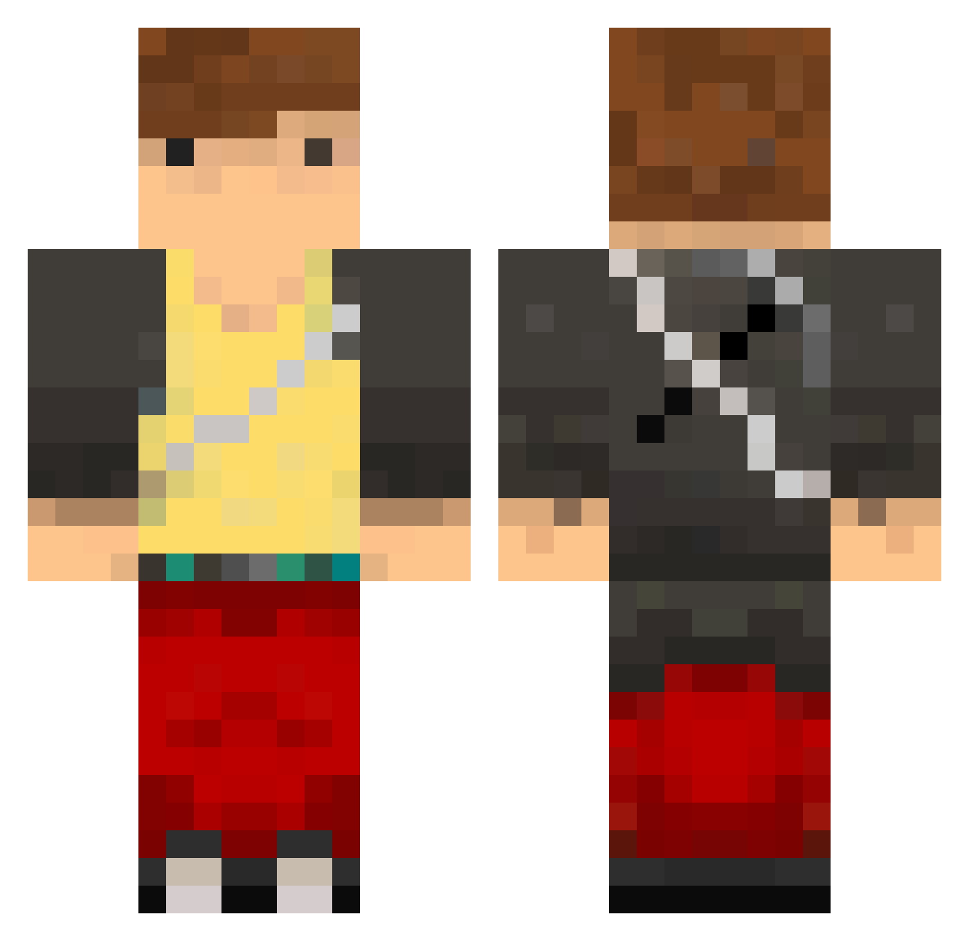 Readout Minecraft skin, front and back view