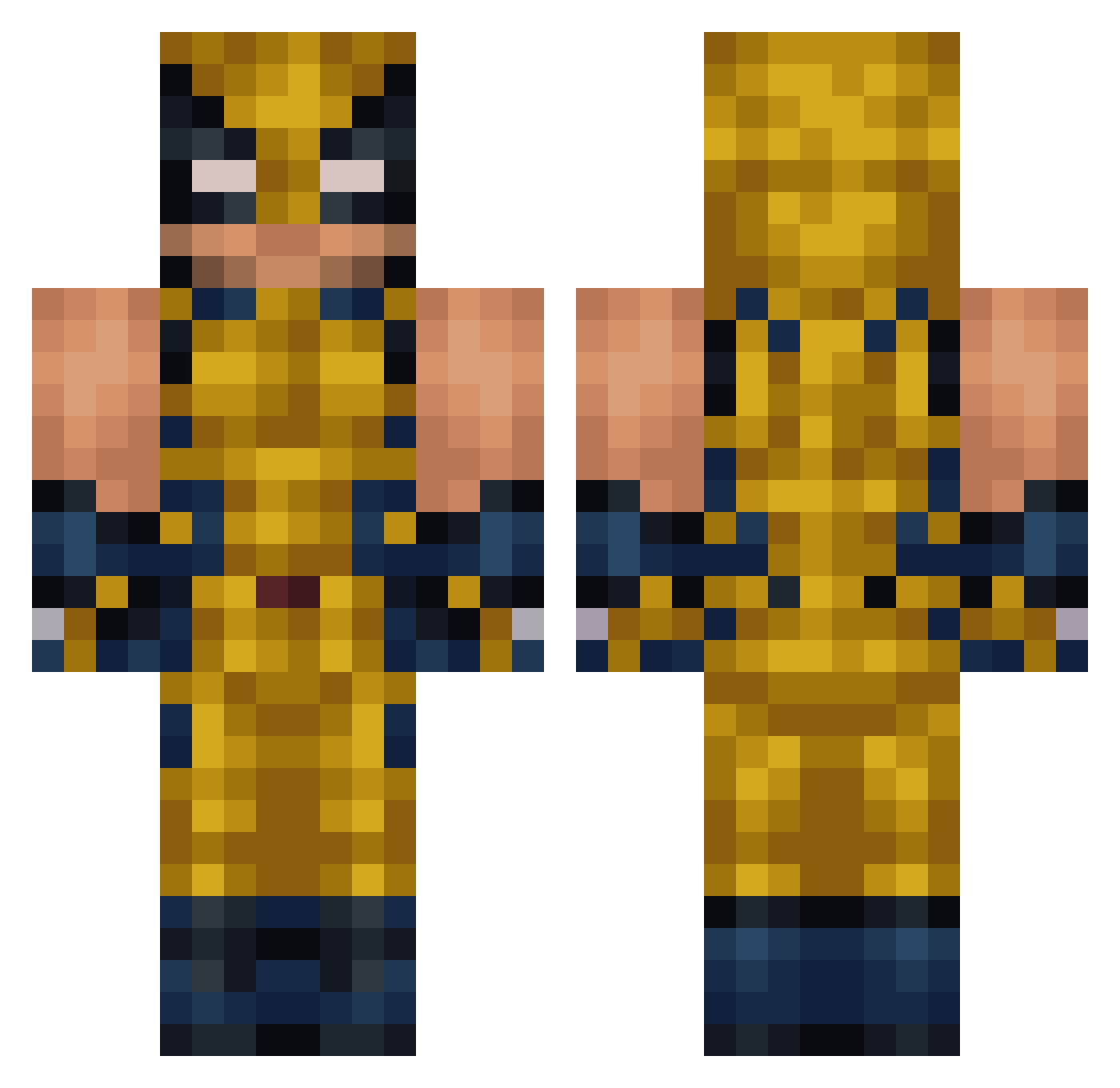 AMOOLAHH Minecraft skin, front and back view