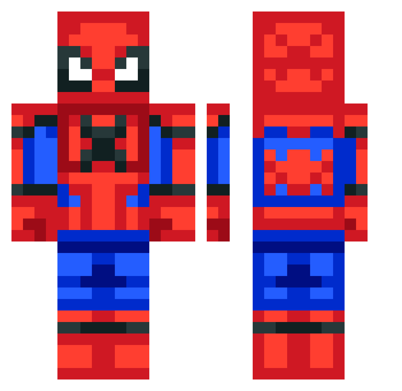 Astronun Minecraft skin, front and back view