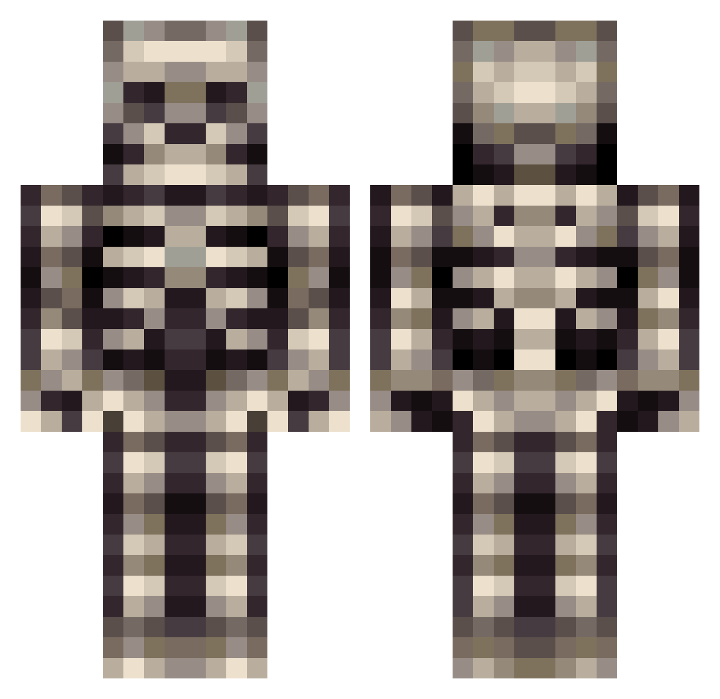 Ericbigboy Minecraft skin, front and back view