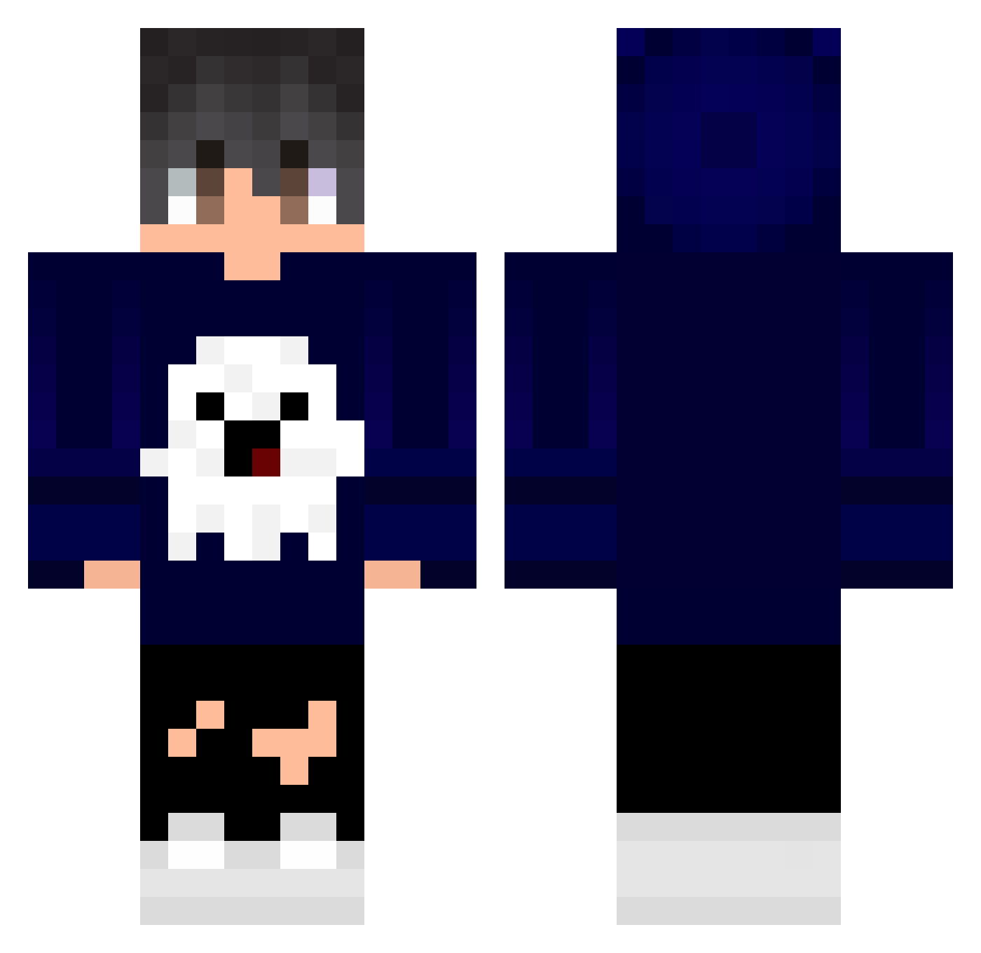 Slave2McNuggets Minecraft skin, front and back view