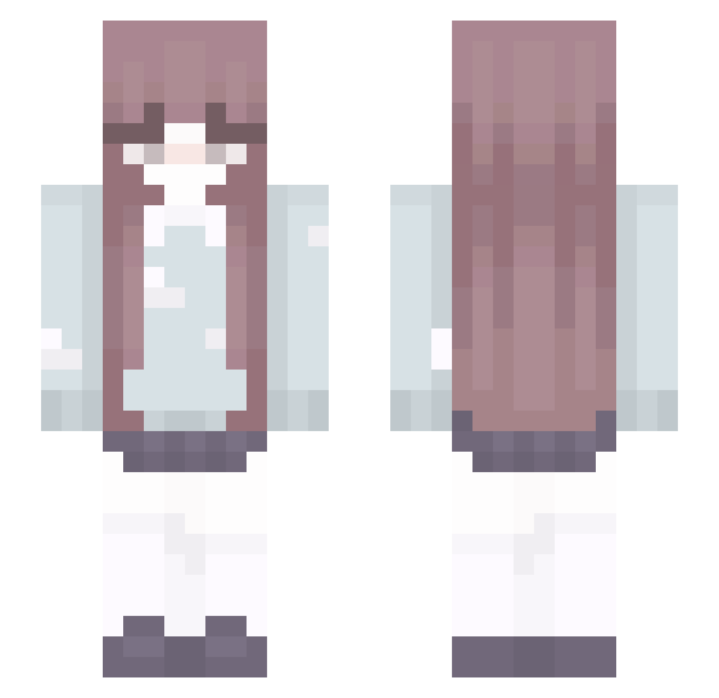 pixiedxst Minecraft skin, front and back view