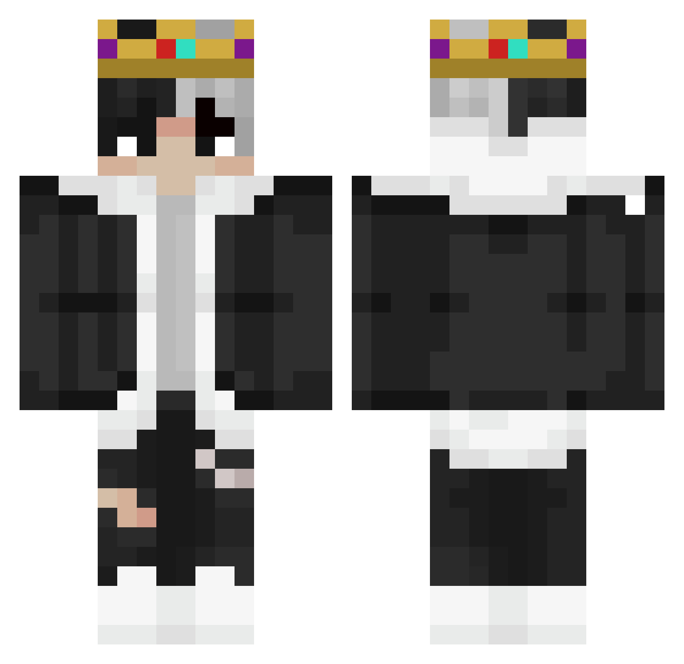 woxeek Minecraft skin, front and back view